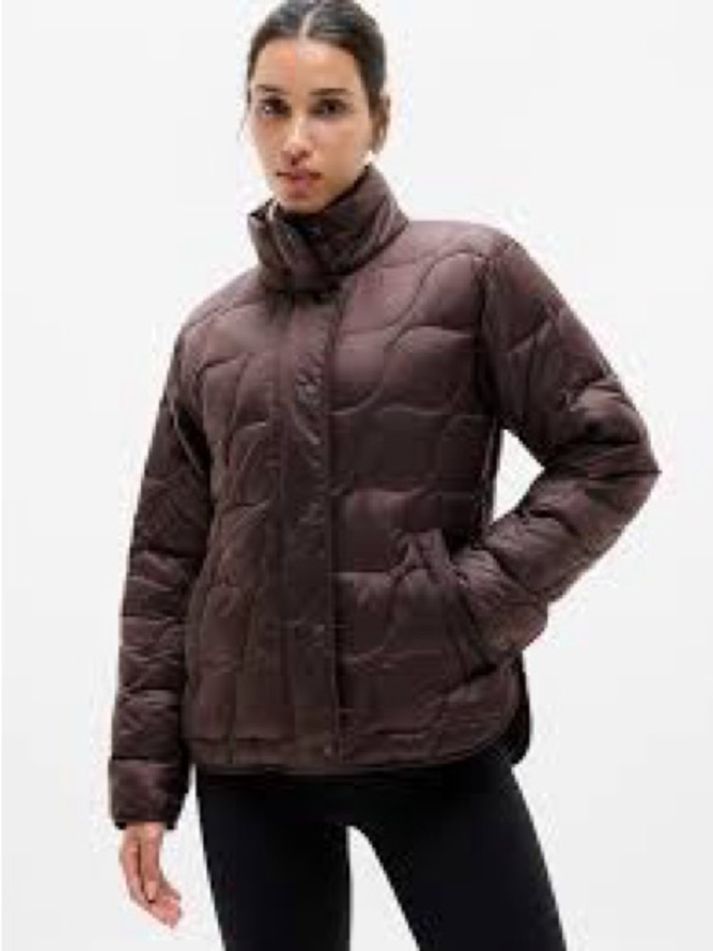 Athleta  “Coastline” Quilted Puffer Jacket - Chocolate Brown